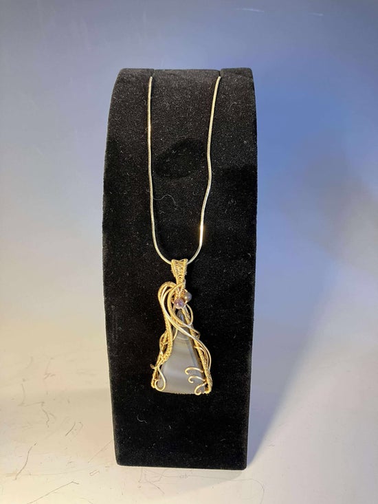 Necklace - Agate with Gold