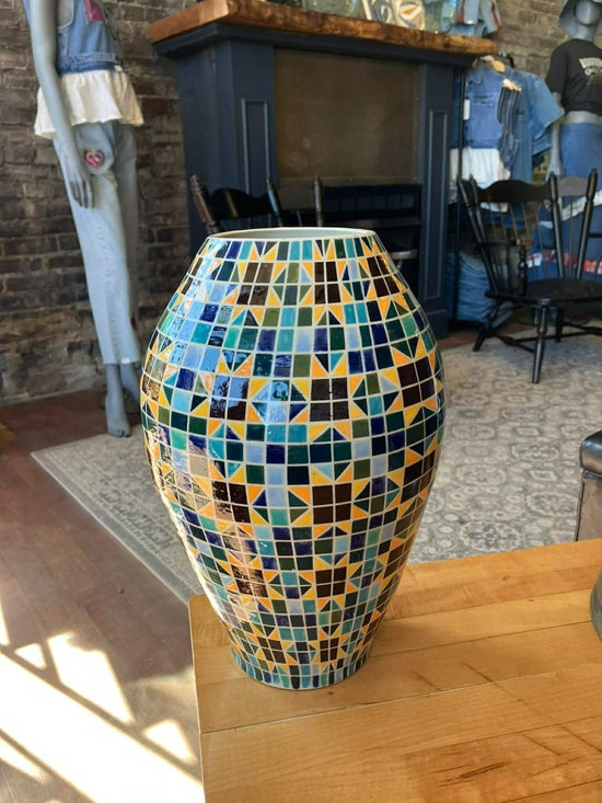 Large Sunflower Quilt Vase