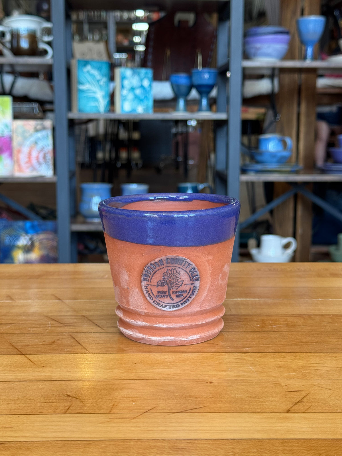 10 oz Bourbon County Clay Whiskey Cup - Blue